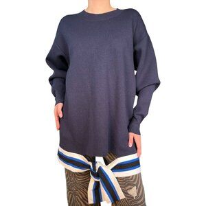 Sandro Paris Navy Blue Tie Front Sweater Sz 3 US L